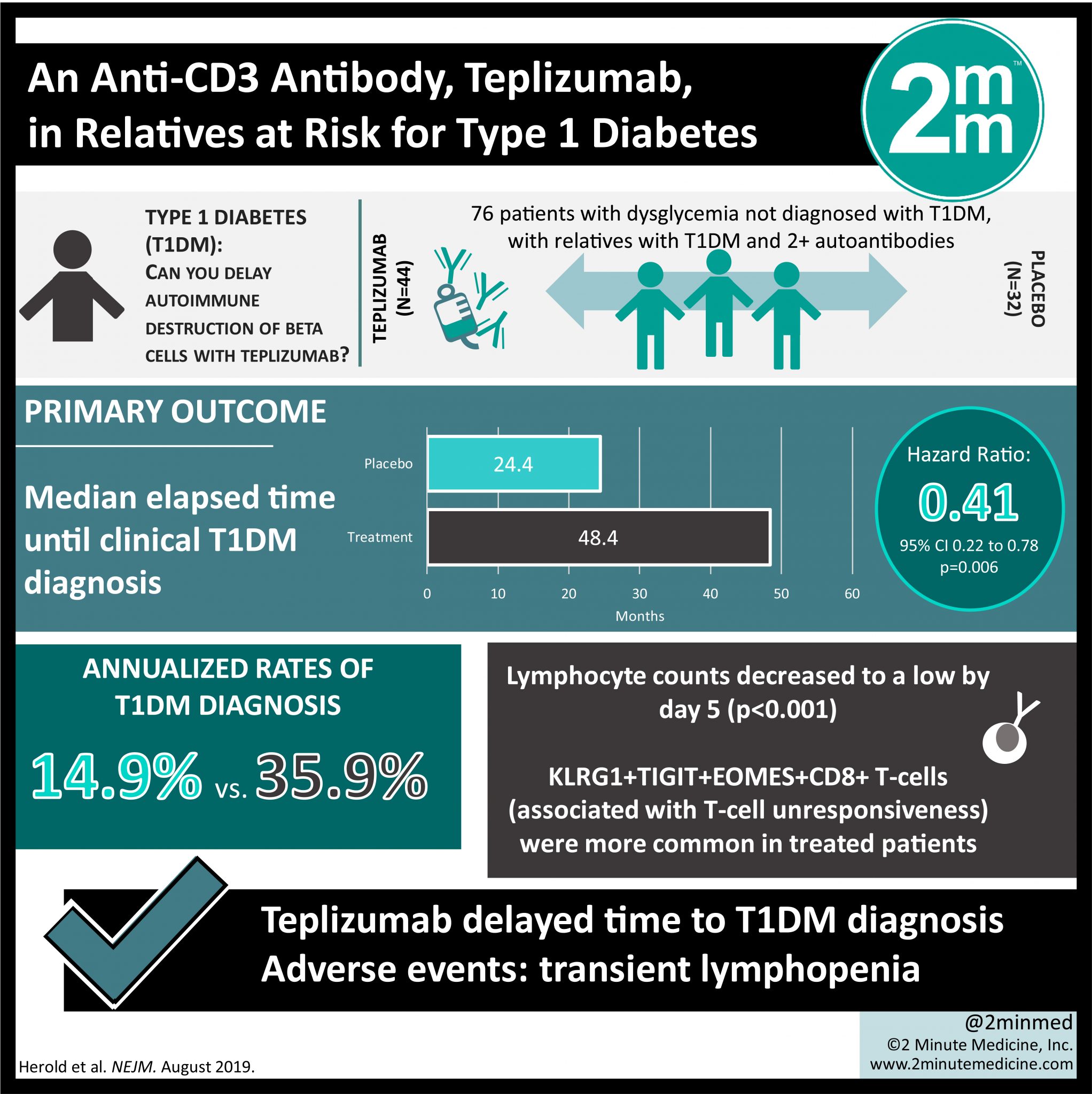 VisualAbstract An AntiCD3 Antibody, Teplizumab, in Relatives at Risk
