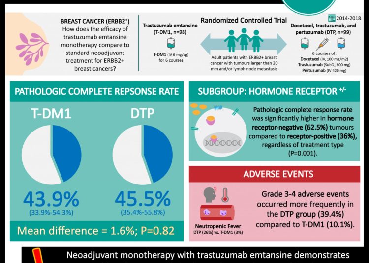 #VisualAbstract: Trastuzumab emtansine monotherapy is noninferior to standard neoadjuvant therapy for ERBB2+ breast cancer