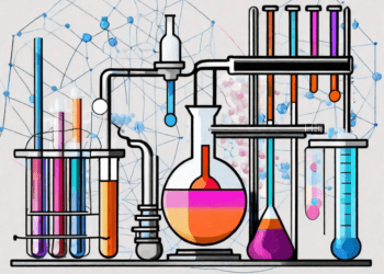 A detailed and colorful lineweaver-burk plot with different lines representing different enzyme kinetics