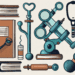 A collection of symbolic items such as a microscope