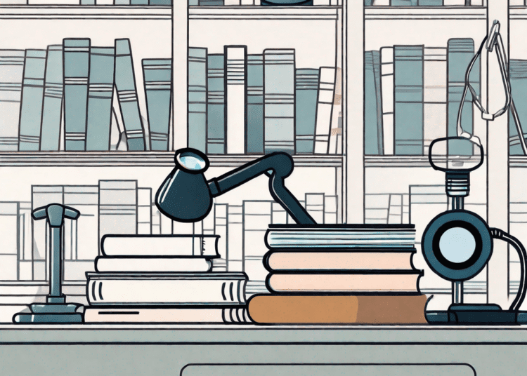 A stack of textbooks