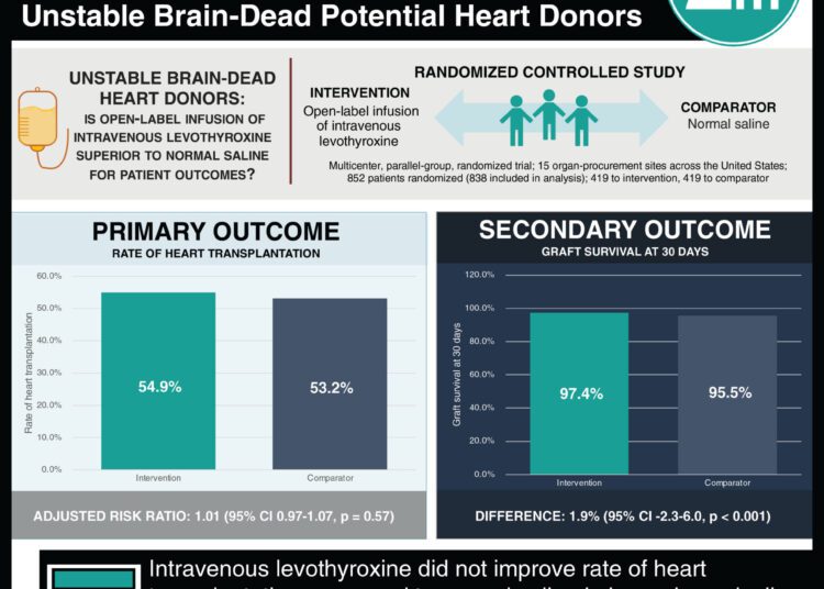 #VisualAbstract: Intravenous Levothyroxine Does Not Increase the Number of Heart Transplants in Unstable Brain-Dead Potential Heart Donors