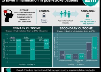 #VisualAbstract: Curcumin-piperine supplementation may lead to lower inflammation in post-stroke patients