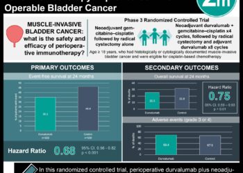#VisualAbstract: Perioperative Durvalumab with Neoadju-vant Chemotherapy Improved Survival in Operable Bladder Cancer