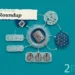 Collage of medical tech icons circling a central chip with 'AI Roundup' title and 2 Minute Medicine logo in teal background.