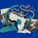 An artistic representation of the African continent with a depiction of the Ebola virus above it, suggesting an outbreak context.