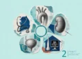 A graphic featuring a heart, kidney, bladder, stethoscope, and an ultrasound machine, arranged in a flower-like design on a light blue background.
