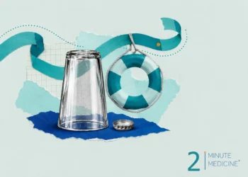 Alcohol use treatment collage: an empty pint glass turned upside down, a plain bottle cap and a teal lifebuoy on a rope