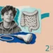 Inflammatory bowel disease collage: a teenage boy in a hoodie beside an engraved drawing of the bowel and an ultrasound probe