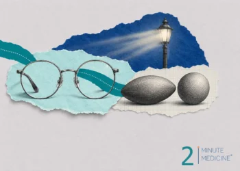 Astigmatism collage: eyeglasses, an American football beside a round ball, and a streetlight with streaks of glare